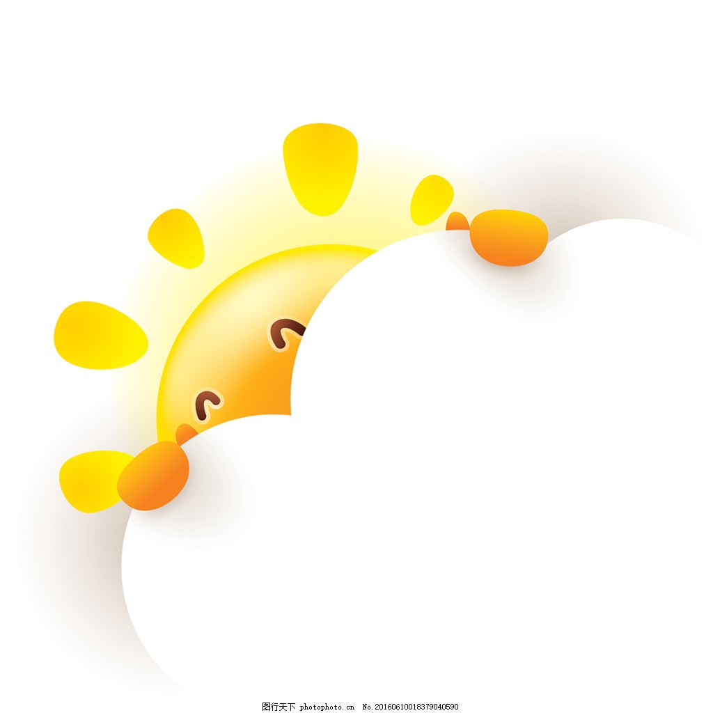 可爱的卡通太阳设计矢量素材图片